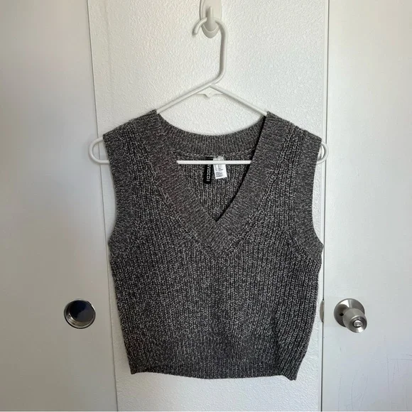 H&M | Sweaters | Hm Charcoal Knit Sweater Vest | Poshmark